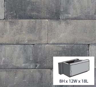 100072095 AZTEC CLASSIC BLOCK 8X12X18 GRAY BLEND | DBC Irrigation
