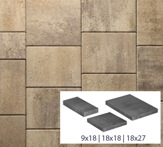 10151493 DIMENSIONS 18 (SMOOTH) LARGE - ASPEN - (9X18 18X18 18X27