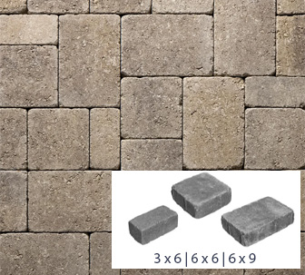 DUBLIN COBBLE 3PC ASPEN TUMBLED 2 3/8