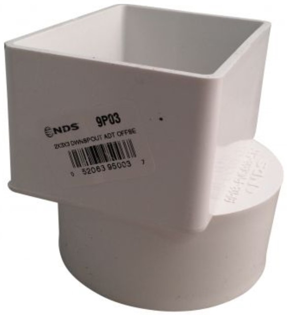 d411119胴突3本継3.2/3.25SIC15替穂  津軽研出袋白 9P03 2X3X3 OFFSET DOWNSPOUT ADAPTER NDS | DBC Irrigation Supply