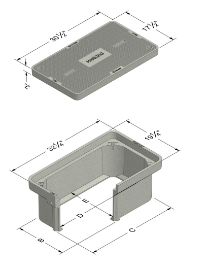 17301034 OLD CASTLE 17 X 30 XX24 TIER 22 POLY CONCRETE BOX CARSON